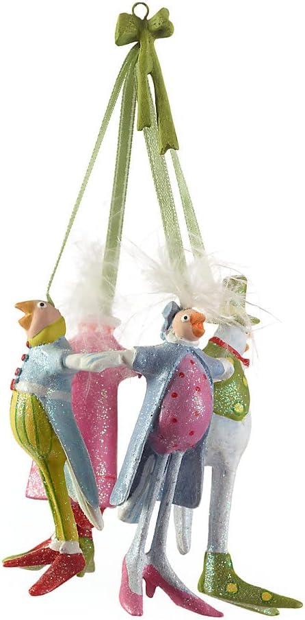 Handmade 4 Calling Birds Resin Christmas Ornament