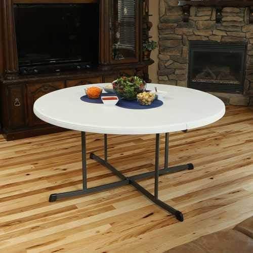 Lifetime 60 inch Round Folding Table, Indoor/Outdoor Commercial Grade, Almond (80806)