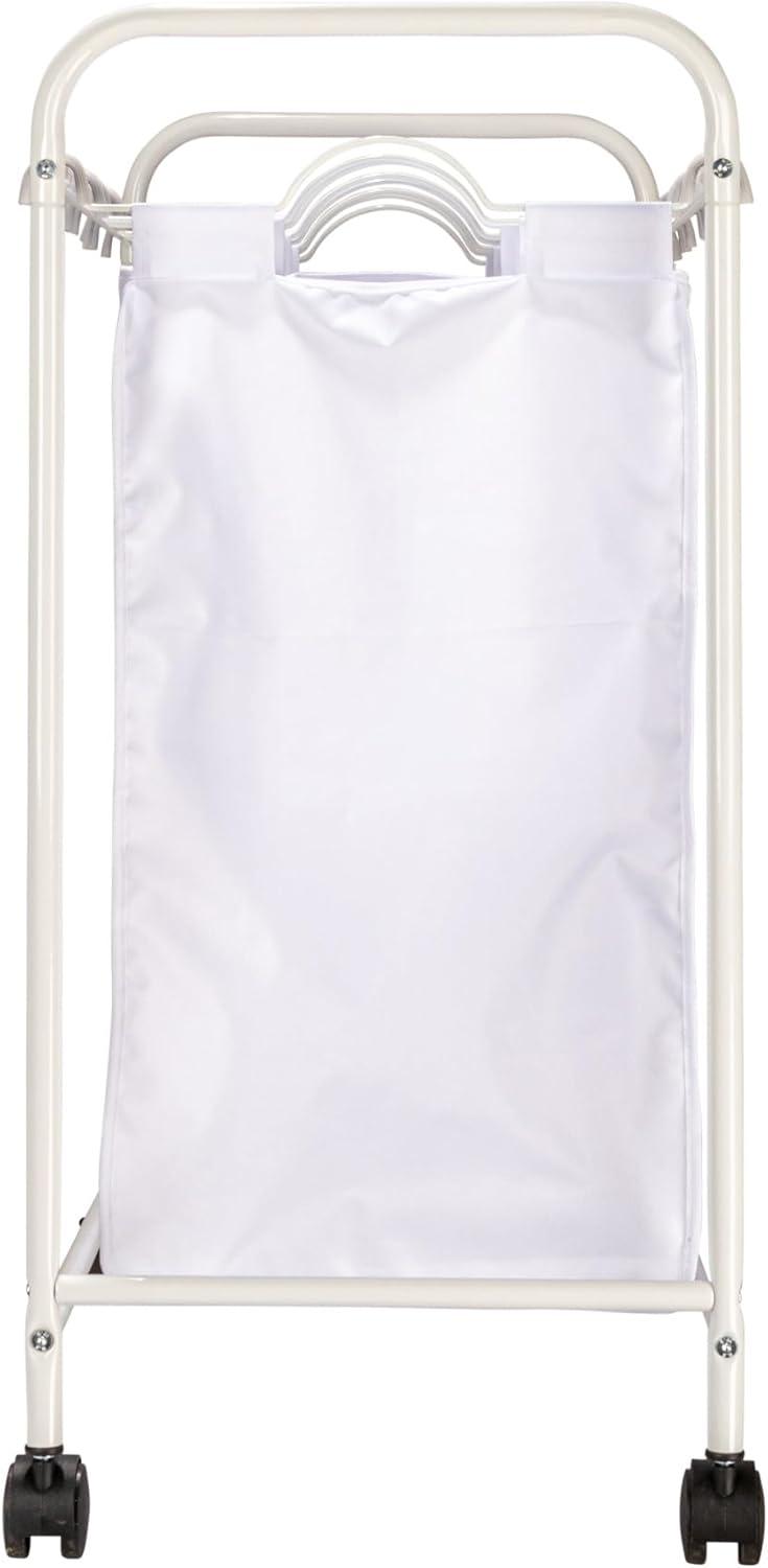 Rolling Laundry Sorter, 4 Bag Laundry Sorter Cart with Washable and Removable Bags, White