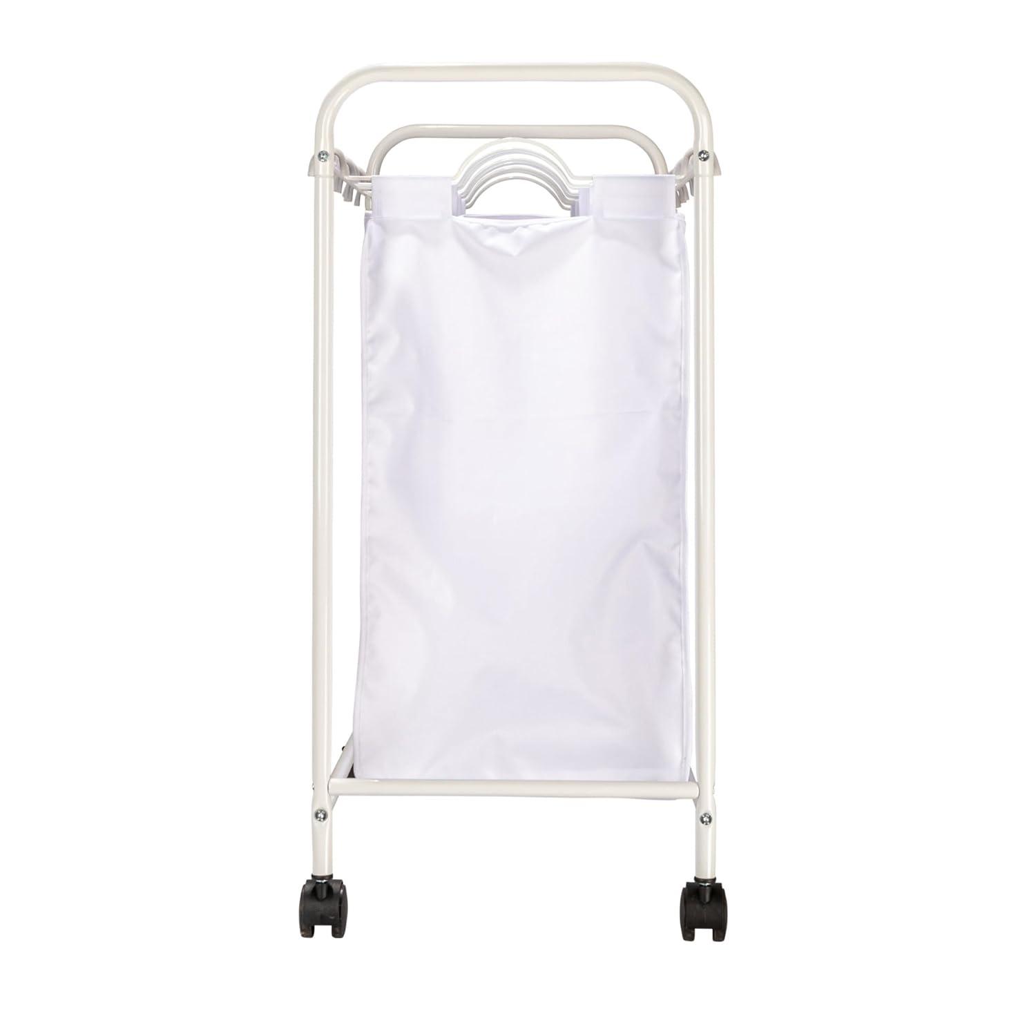 Rolling Laundry Sorter, 4 Bag Laundry Sorter Cart with Washable and Removable Bags, White