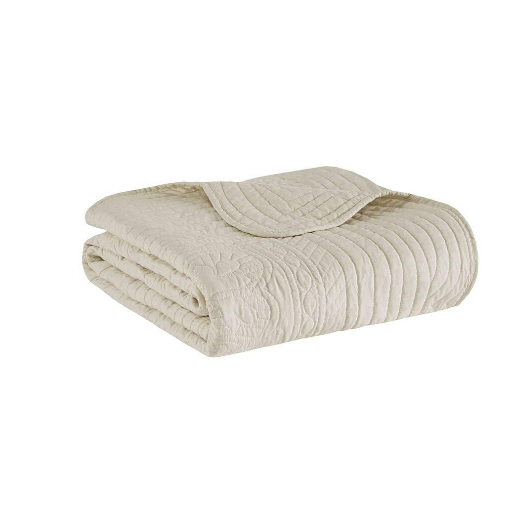 Madison Park Journey Oversized Quilted Throw with Scalloped Edges