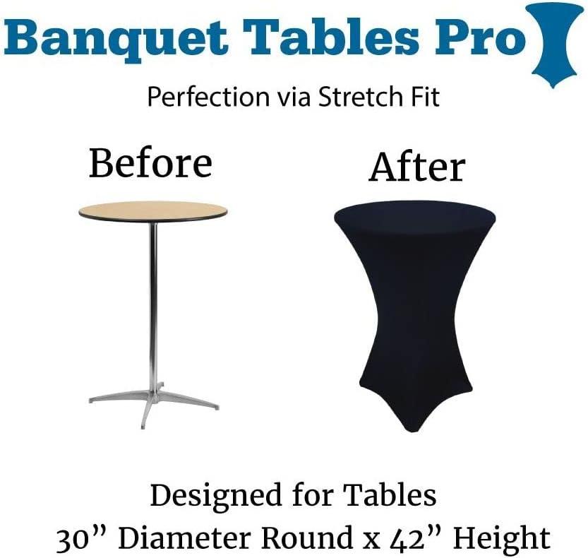 30 x 42 Black Stretch Fitted Spandex Highboy Cocktail Cover -by Banquet Tables Pro