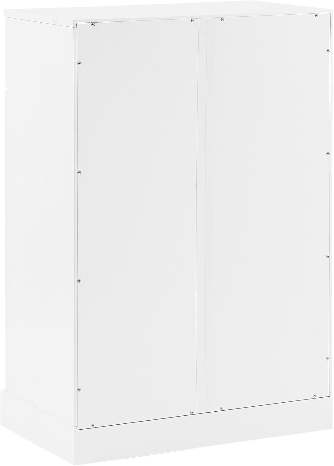 Crosley Stanton Storage Cabinet White: Traditional Farmhouse Style, 2 Adjustable Shelves, 1 Drawer