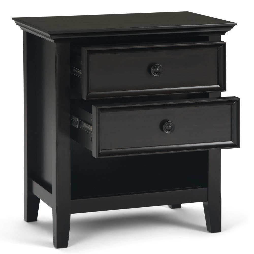 Simpli Home Amherst 24"W 2-Drawer Solid Wood Nightstand with Open Shelf & Reviews | Wayfair