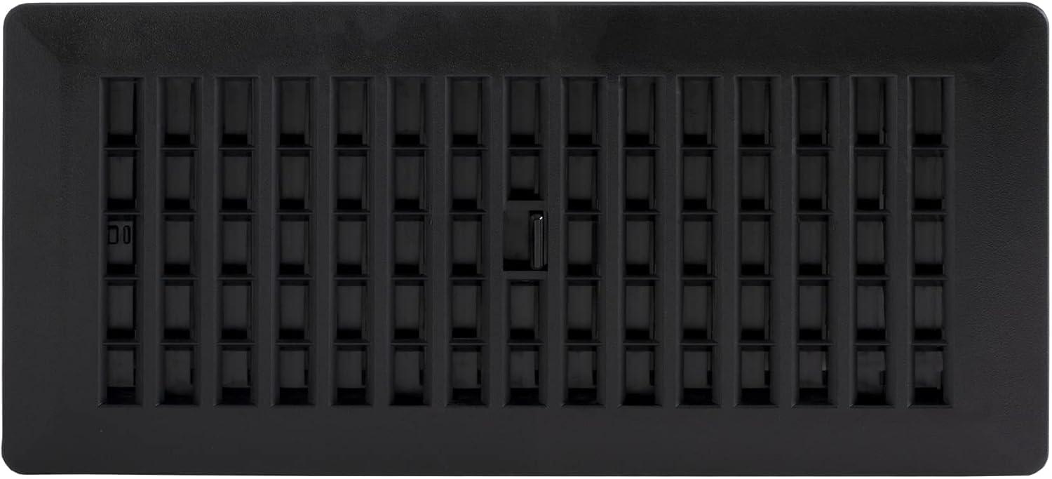 Black Rectangular Plastic Floor Register, 4x10 Inch