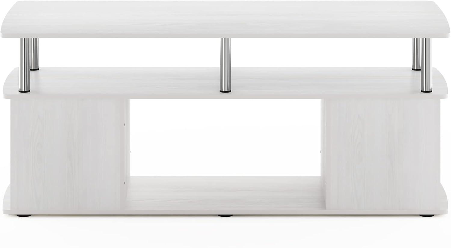 Furinno Modern TV Stand Media Entertainment Center for TV's up To 50" w/Open Storage Compartment for Living Room&Bedroom,White Oak