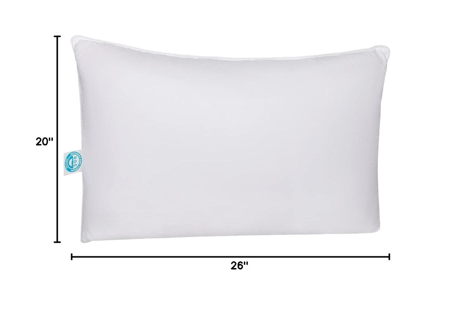 East Coast Bedding Cozy Dream Firm Goose Feather Down Pillow Support Standard Size Pack of 1