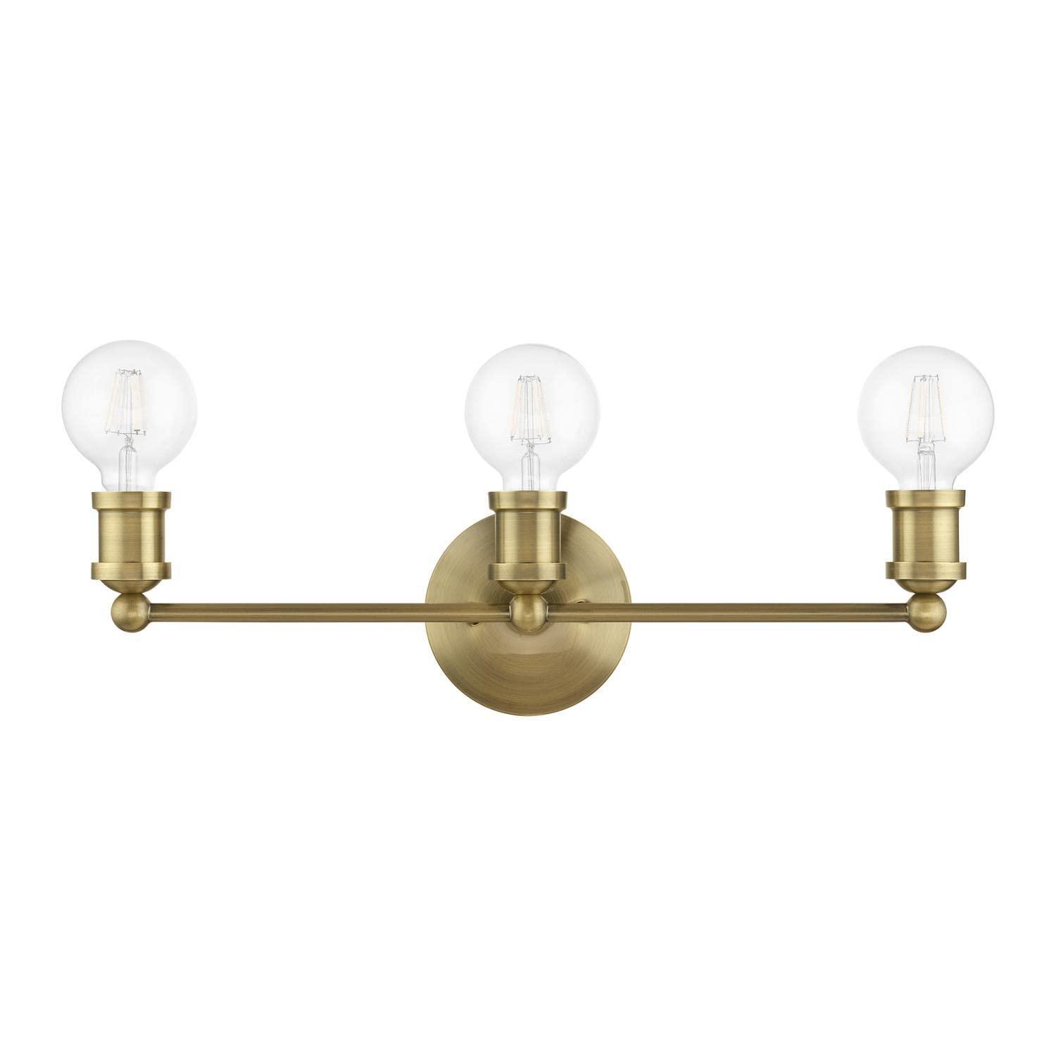 Livex Lighting Lansdale 3 - Light Vanity in Antique Brass