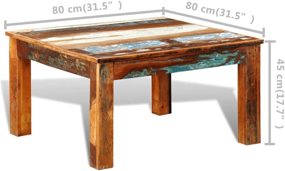 31" Exotic Reclaimed Wood Square Coffee Table