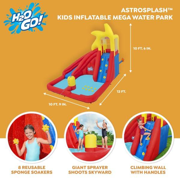 AstroSplash Mega Outdoor Water Park with Slide and Climbing Wall