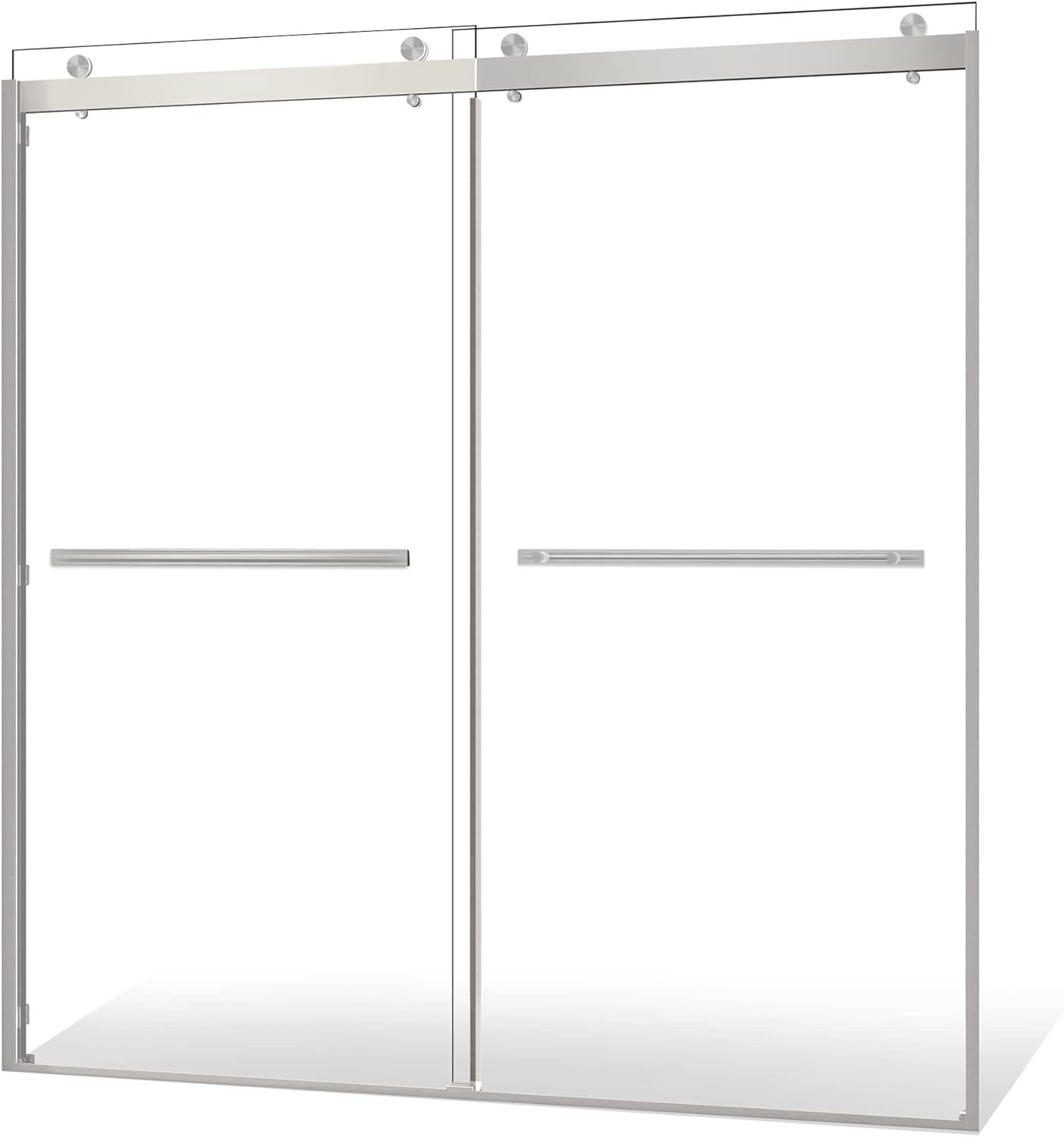 44" - 48" W 74” H Double Sliding Frameless Shower Door