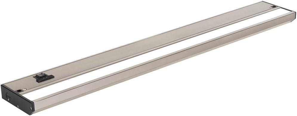 LED Under Cabinet Lighting Hardwired - 3CCT 24 Inch Satin Finish - Undercabinet Lights for Kitchen - Linkable Undercounter Dimmable Plug in Light or Hard Wired - Under Counter Fixture Direct Wire