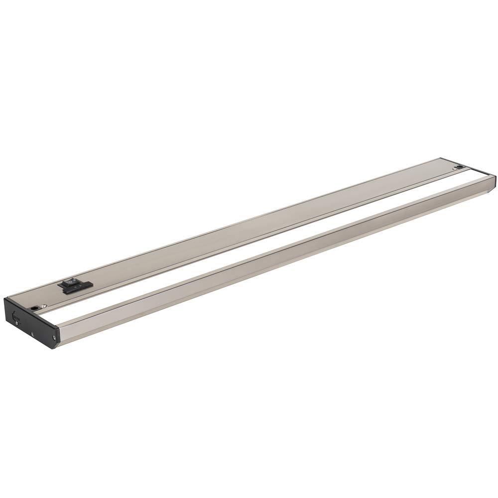 LED Under Cabinet Lighting Hardwired - 3CCT 24 Inch Satin Finish - Undercabinet Lights for Kitchen - Linkable Undercounter Dimmable Plug in Light or Hard Wired - Under Counter Fixture Direct Wire