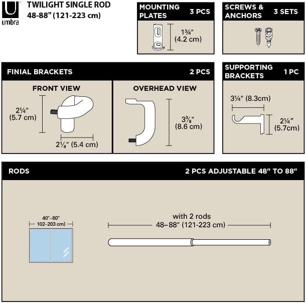 Umbra Stainless Steel Adjustable Single Curtain Rod