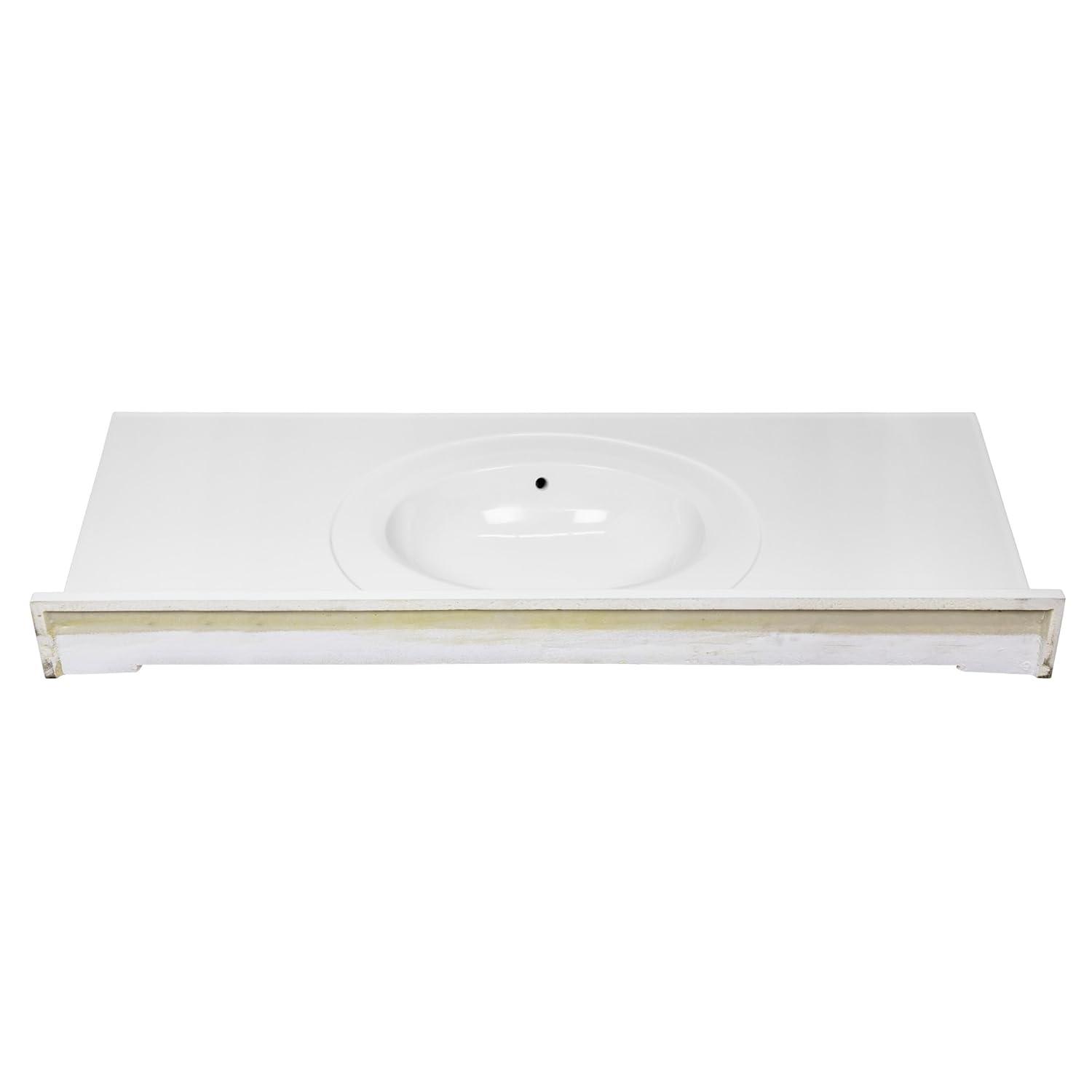 49-inch Cultured Marble Vanity Top with Backsplash, Improved Package, White – Design House, 586388