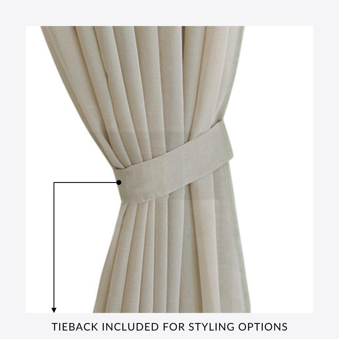 Carmen Sheer Extra Wide Indoor/Outdoor Single Window Curtain for Patio, Porch, Cabana - 114x84 - Natural - Elrene Home Fashions