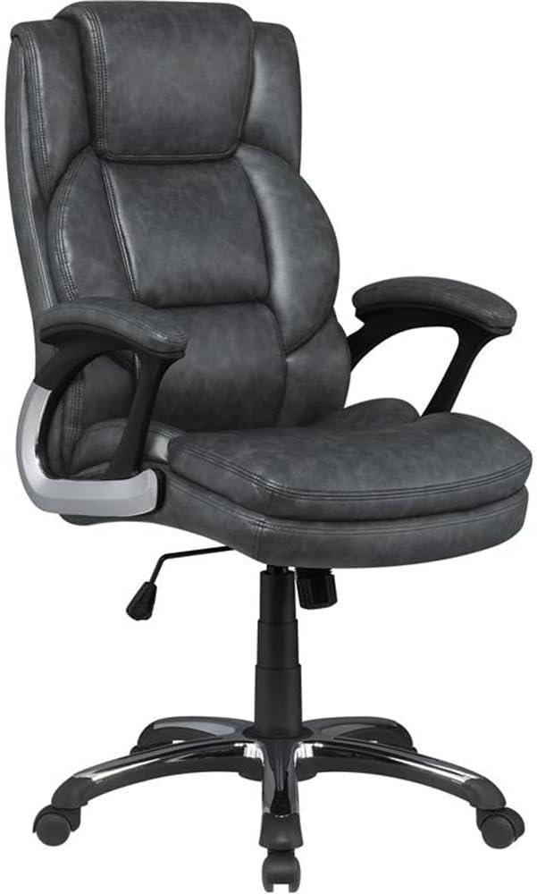 Dark Gray High Back Leather Executive Swivel Chair