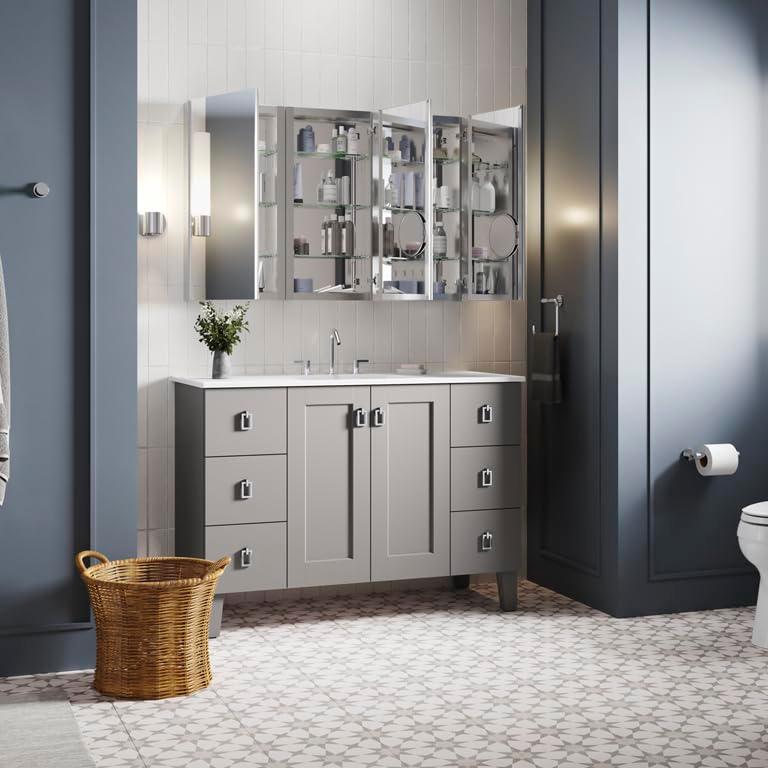 Verdera® Recessed or Surface Mount Medicine Cabinet with 3 Adjustable Shelves