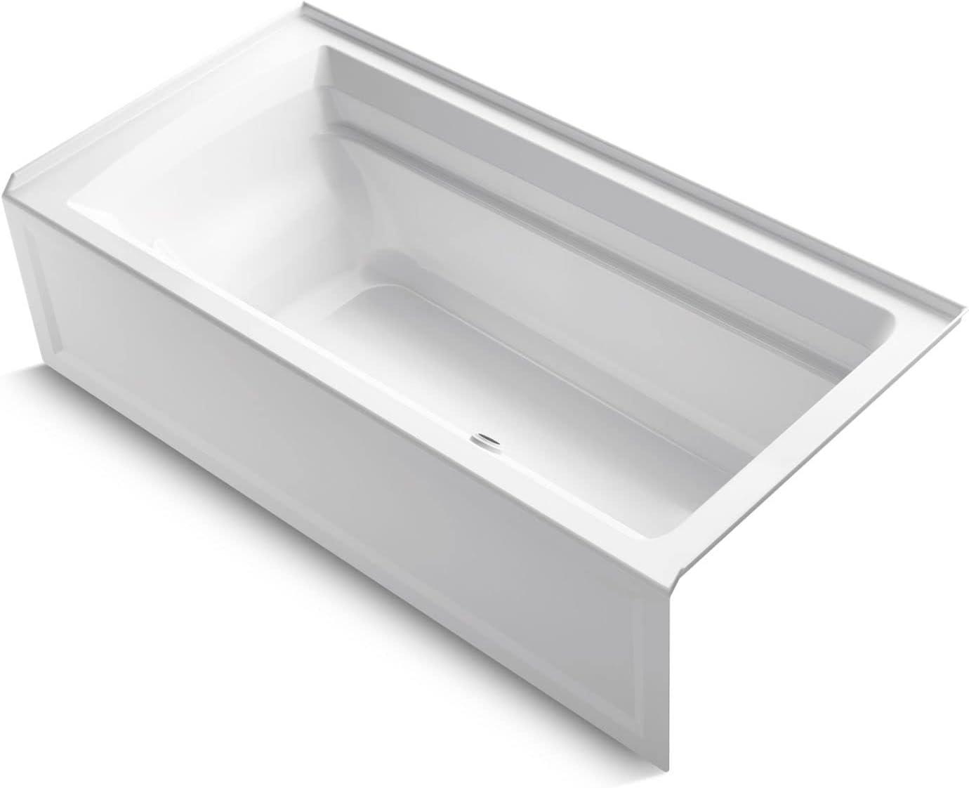 72" x 36" Acrylic Alcove Soaking Bathtub with Comfort Depth