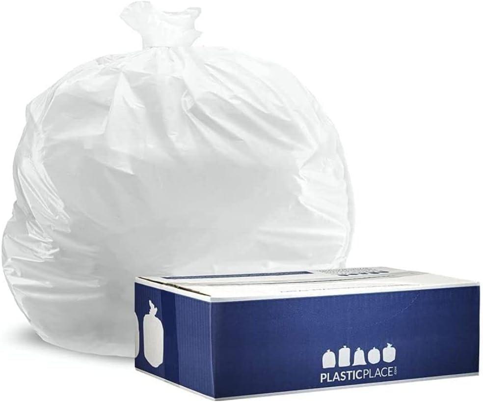 Plasticplace 8 Gallon VALUE LINE White Trash Bags, 22''x24'' (110 Count)