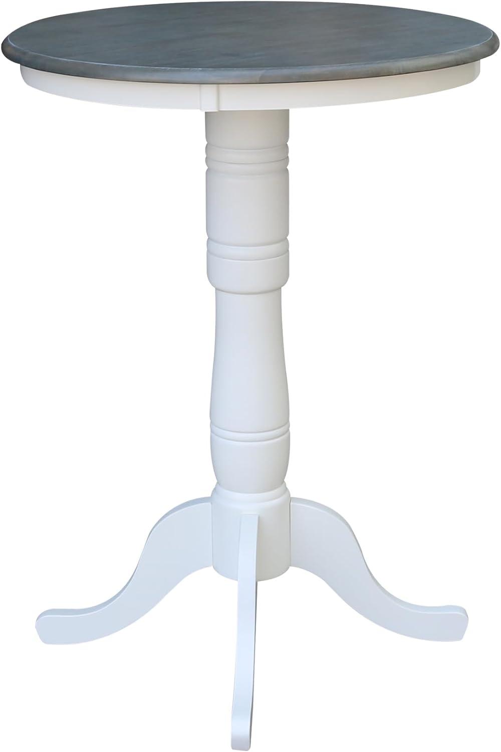 Ronin Round Pedestal Table White/Heather Gray - International Concepts