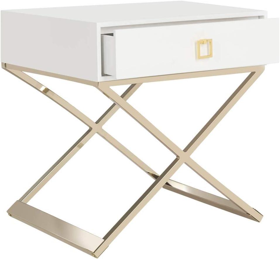 Zarina Modern Cross Leg End Table - White - Safavieh.