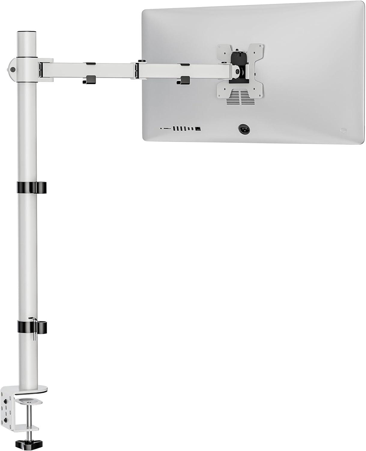 White Extra Tall Adjustable Monitor Desk Mount for 13-32 Inch Screens