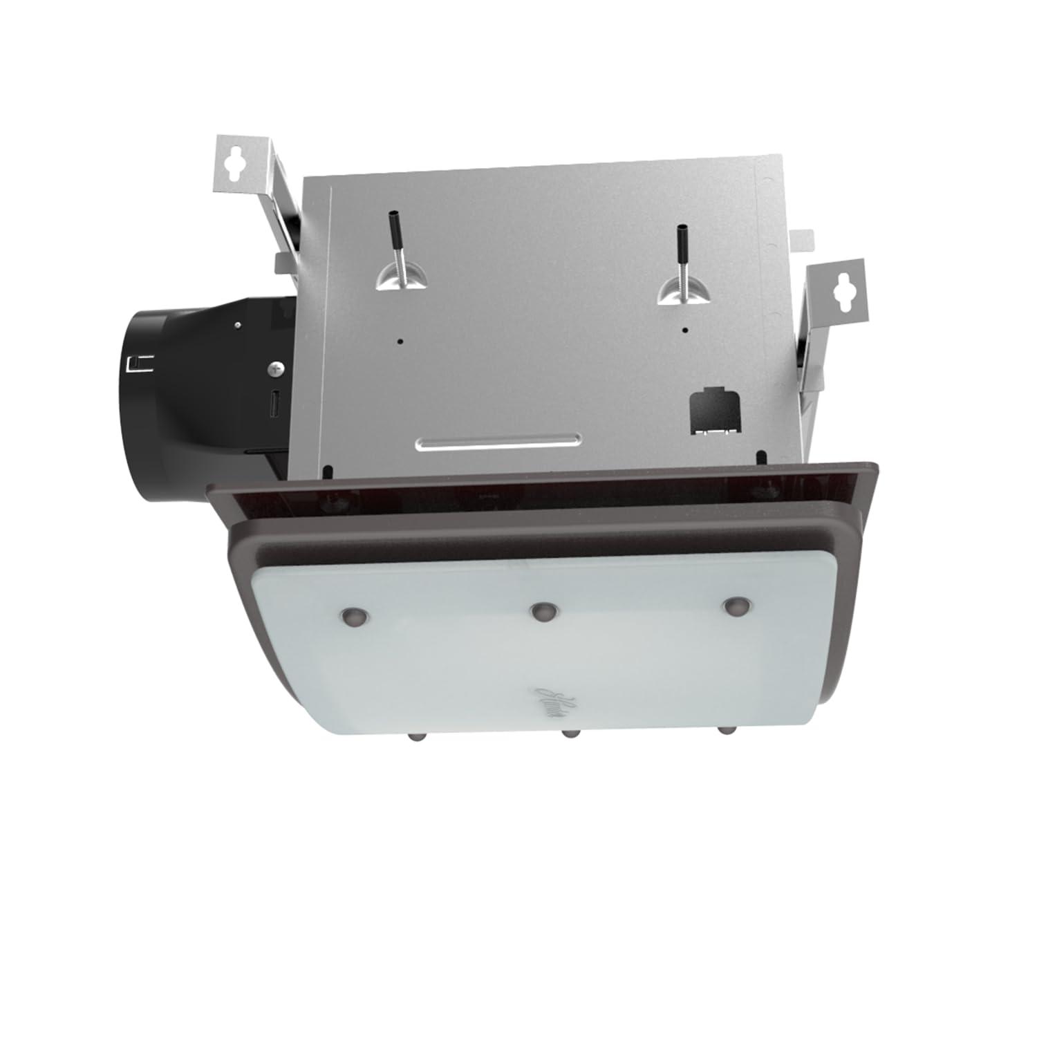 Hunter Ellipse 100 CFM Bathroom Exhaust Fan - Hunter Ceiling Fan with Light and Night Light – Bronze