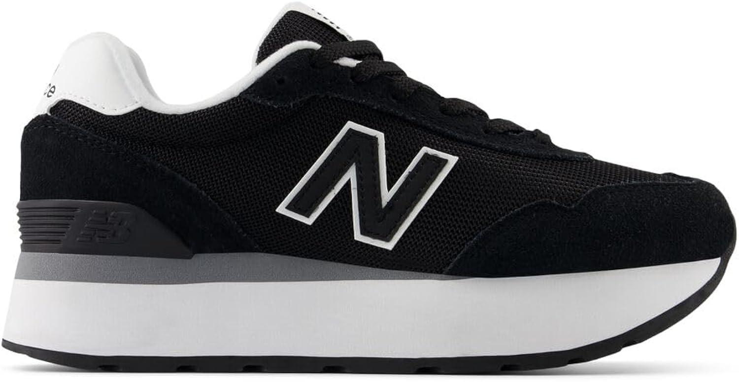 Black Genuine Suede and Mesh Platform Running Sneakers