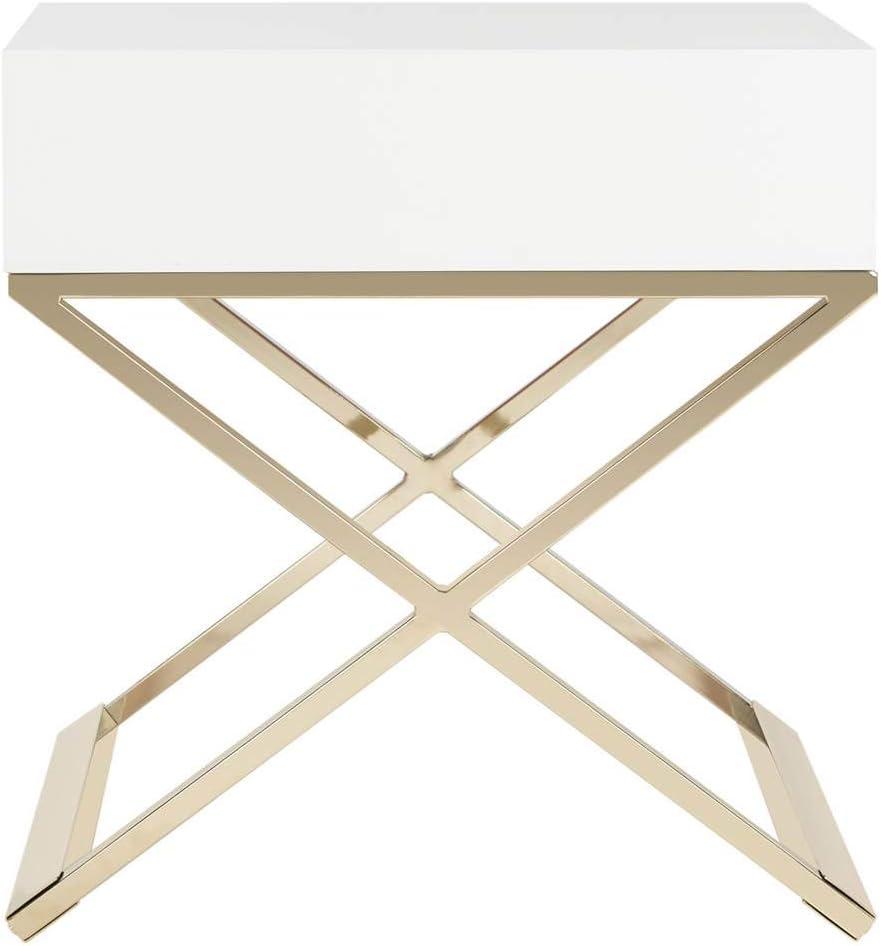 Zarina Modern Cross Leg End Table - White - Safavieh.