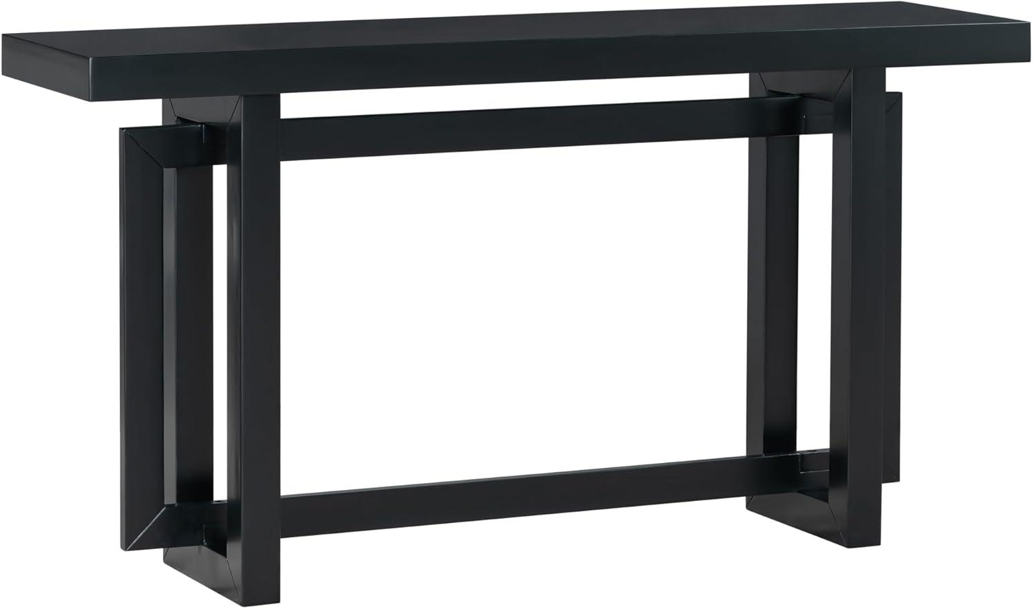 Black Pine and MDF Console Table with Concrete Top, 59''