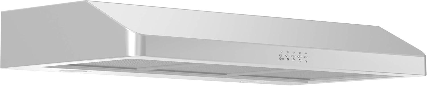 30" 600 400 CFM Ducted Under Cabinet Range Hood in Brushed 430 Stainless Steel