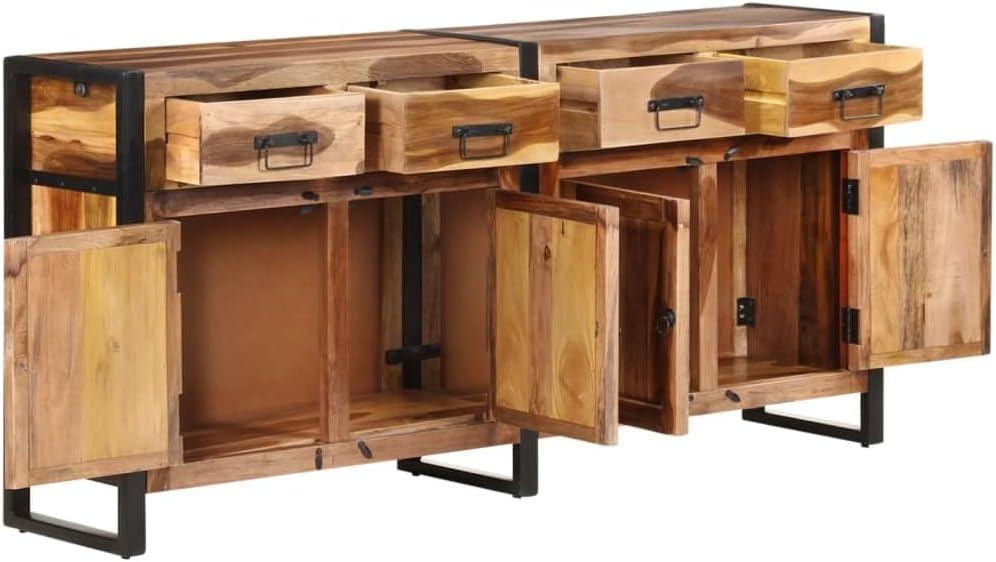 vidaXL Sideboard 67.7"x13.8"x31.5" Solid Acacia Wood with Honey Finish