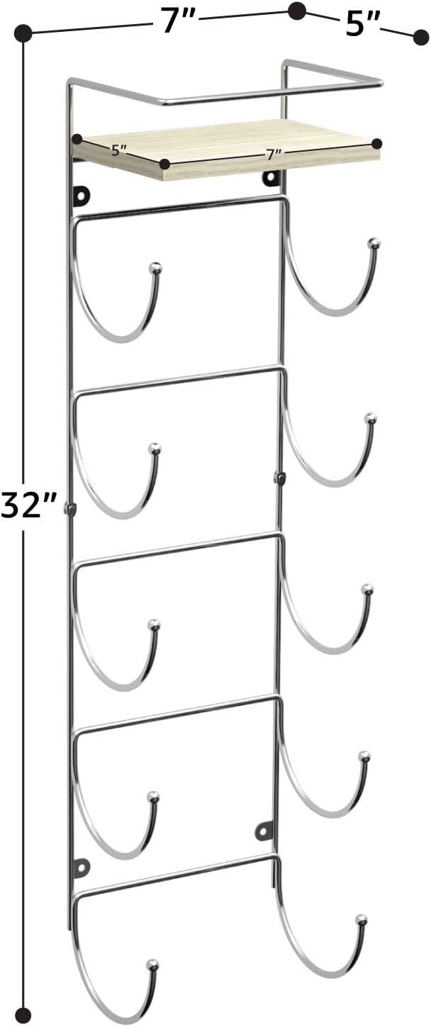 Sorbus 5-Tier Wall Mounted Metal Towel Rack with Shelf