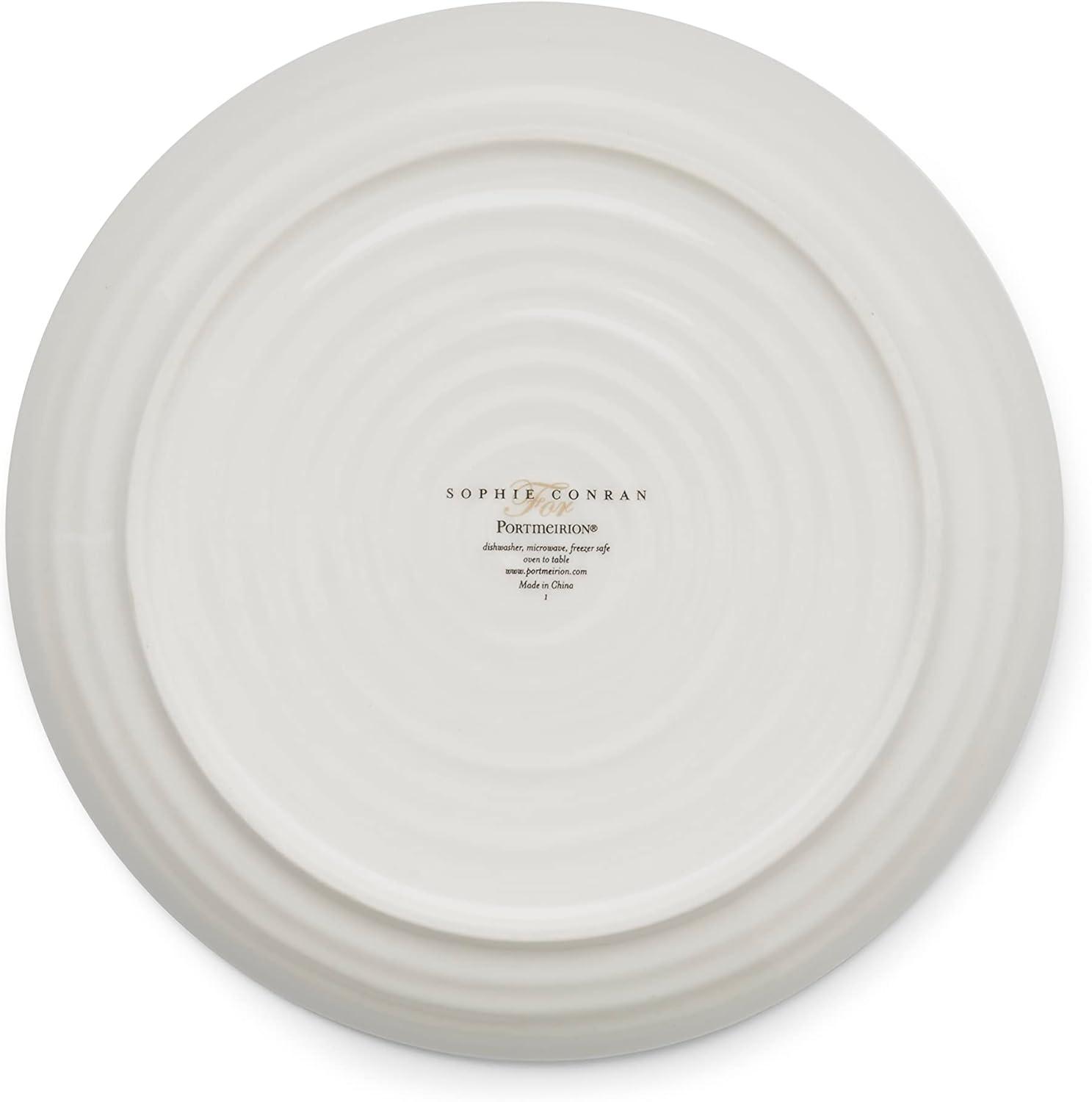 Portmeirion Sophie Conran Coupe Plates, Set of 4, Porcelain Dishes, Dinnerware Plates, Dishwasher Safe