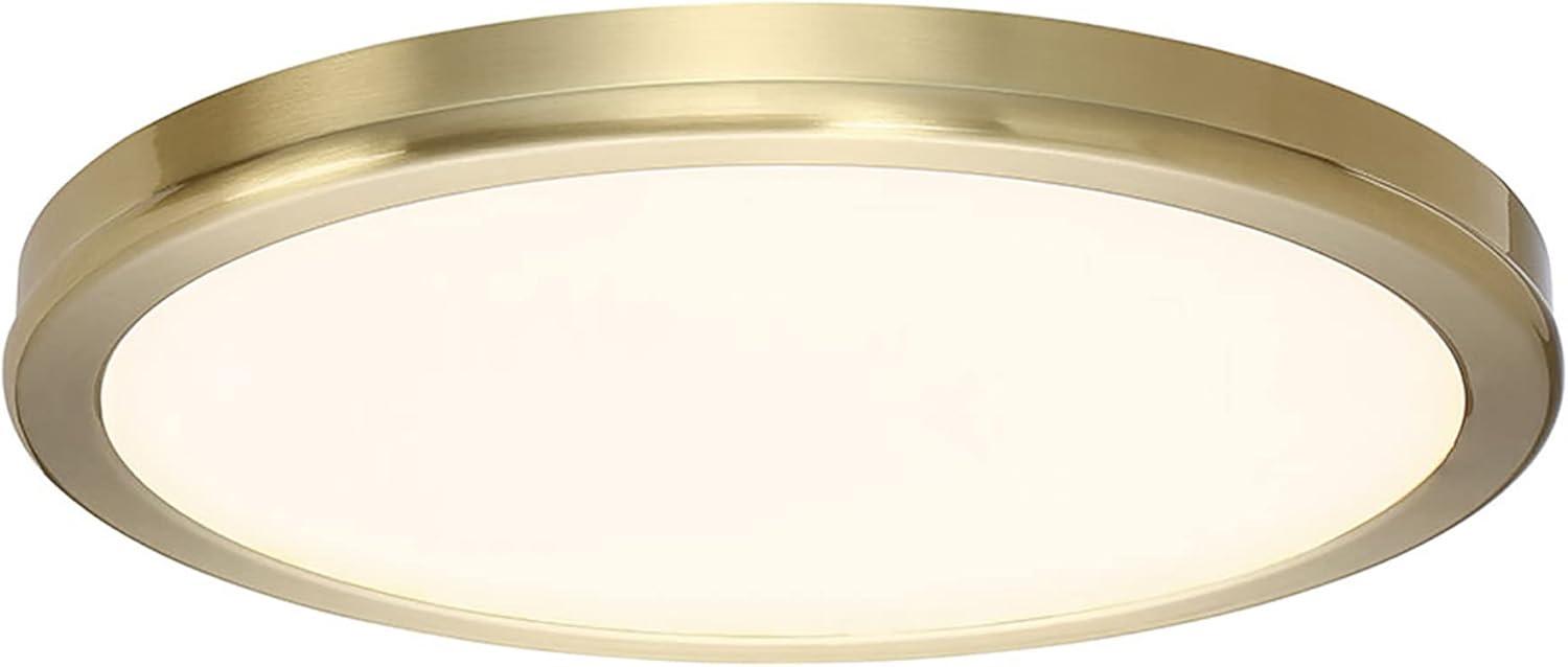 Stanwyck Brushed Brass Slim LED Flush Mount, 10.25"
