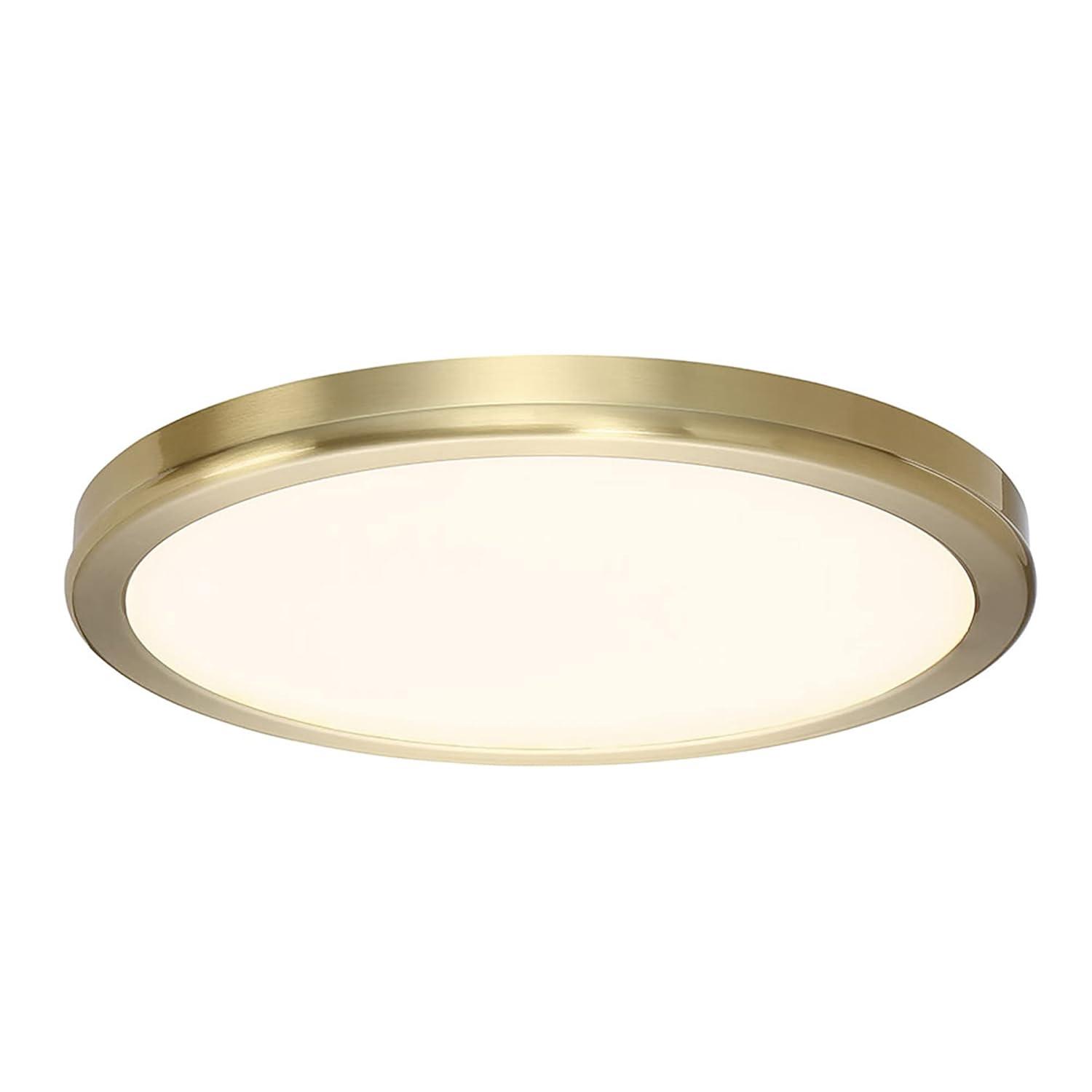 Stanwyck Brushed Brass Slim LED Flush Mount, 10.25"