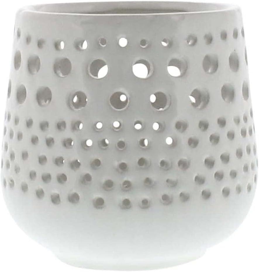 White Ceramic Tabletop Hurricane Votive Holder