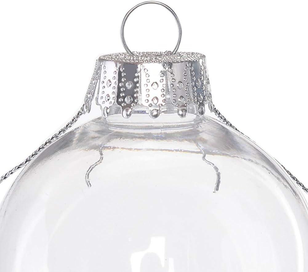 Clear 6cm Plastic Round Hanging Christmas Ornaments Set