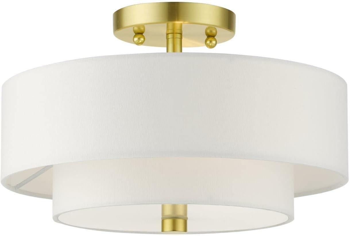 Livex Lighting Meridian 2 - Light Semi-Flush Mount in  Satin Brass