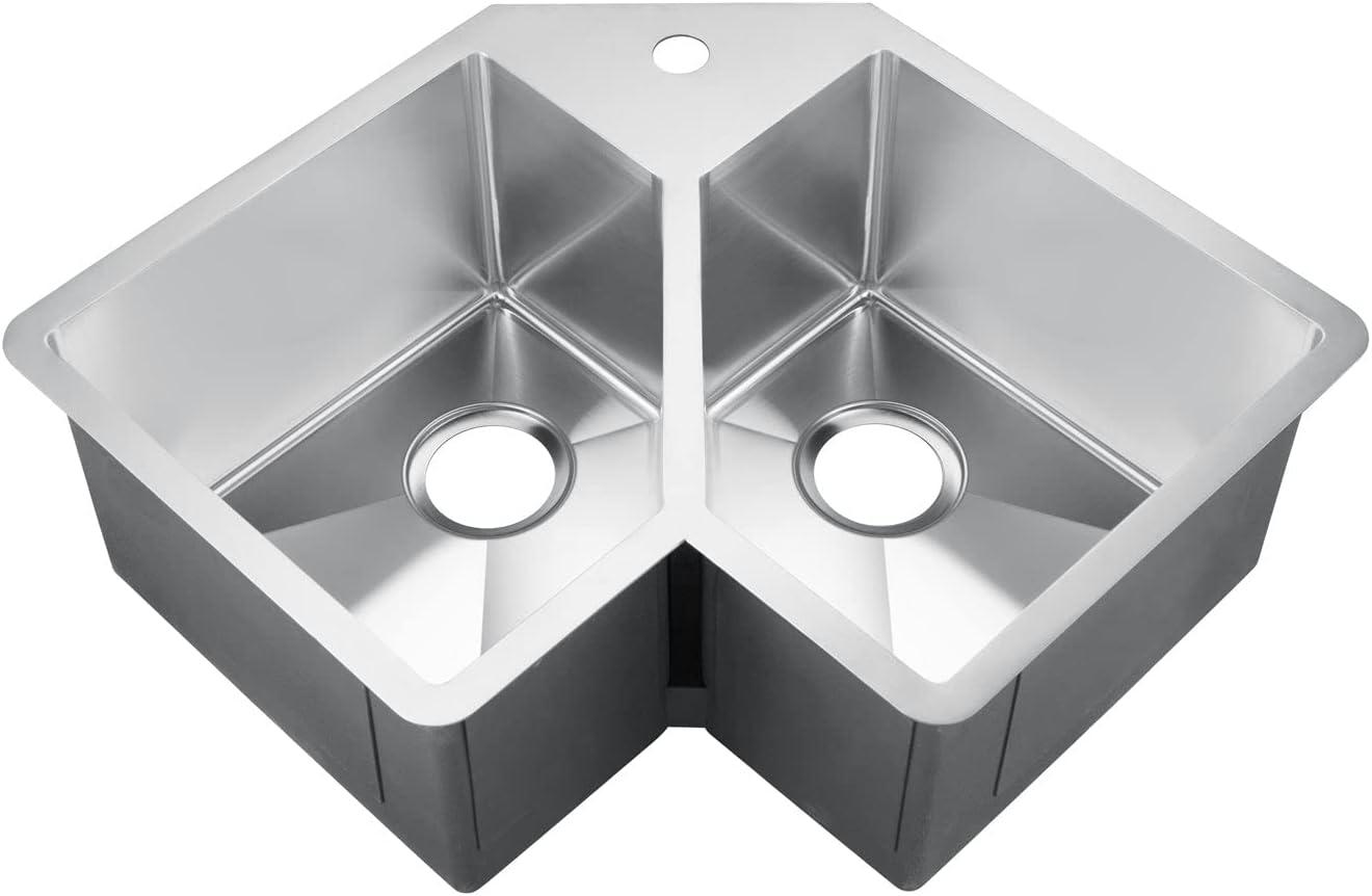 Barclay KSSDB2540-SS Montague 32.75'' L Undermount Double Bowl Stainless Steel Kitchen Sink