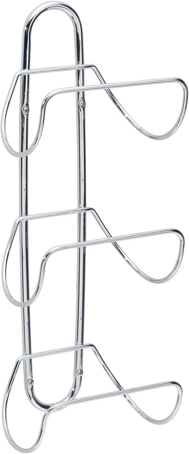 mDesign Metal 3-Tier Wall Mount Towel Rack Holder and Storage Organizer