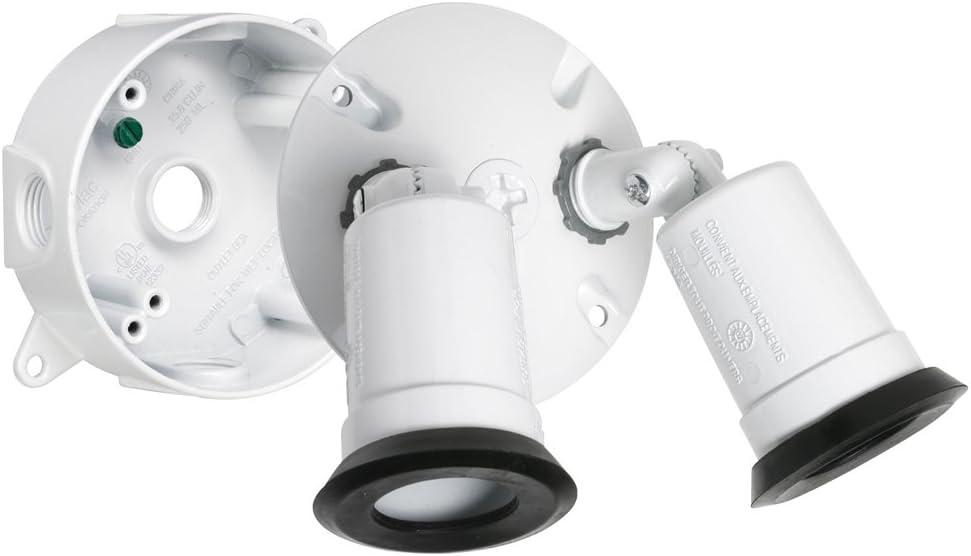 White Dual-Head Incandescent Security Flood Light