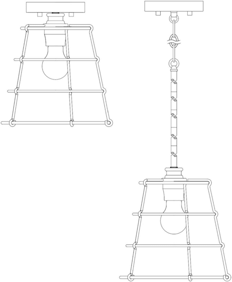 Progress Lighting, Chambers Collection, 1-Light Mini Pendant, Galvanized, Wire-Frame Shade