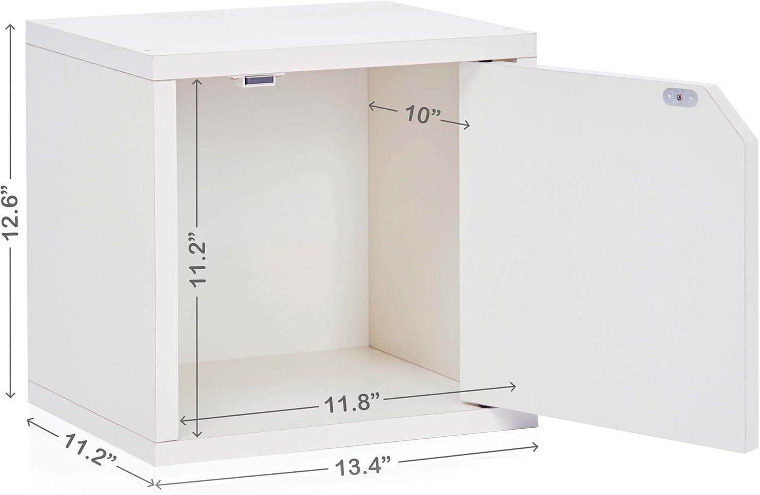 Modular Connect White Storage Cube with Door and Shelf