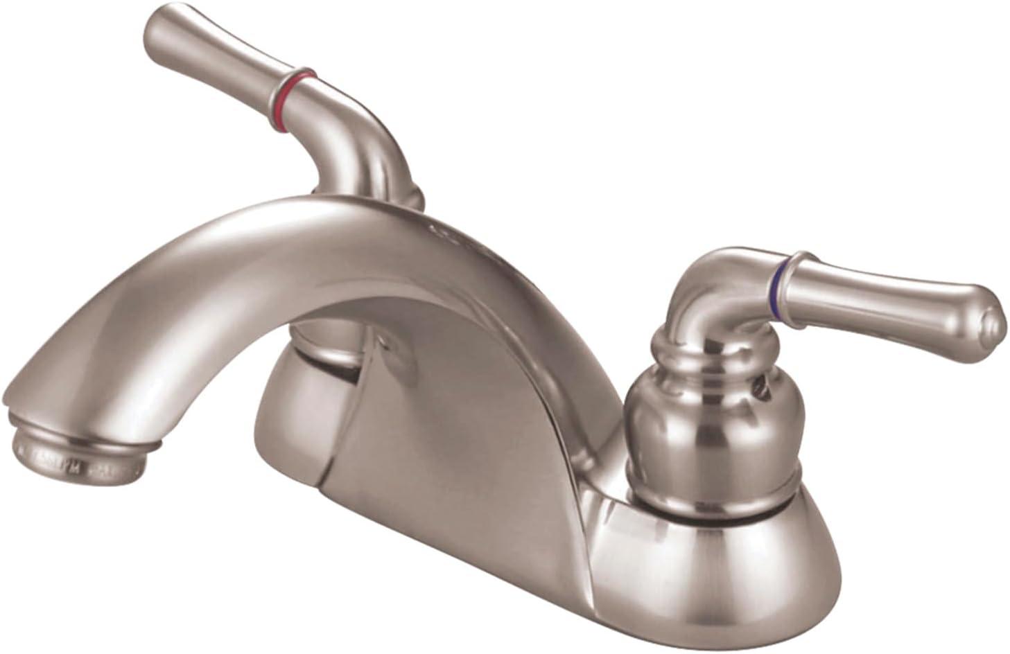 Kingston Brass Naples Two-Handle 3-Hole Deck Mount 4" Centerset Bathroom Faucet