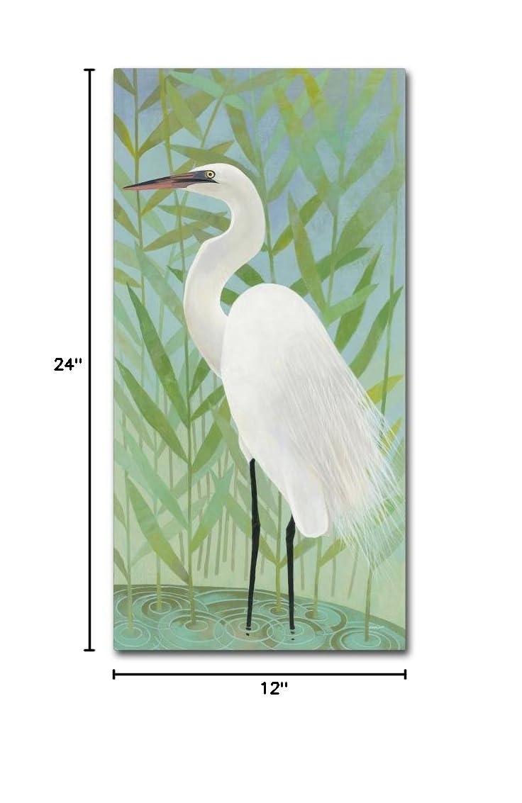 Trademark Fine Art 'Egret by the Shore II' Print on Wrapped Canvas | Wayfair