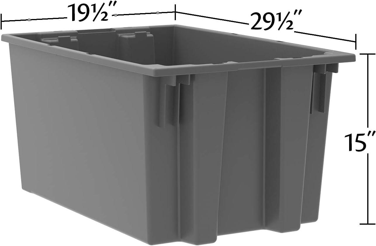 Red High-Density Plastic Nest and Stack Storage Tote