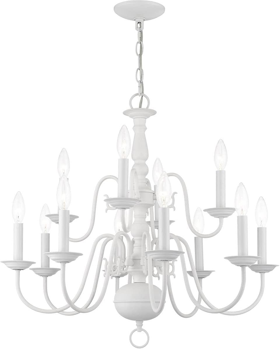 Livex Lighting Williamsburgh 12 - Light Chandelier in  White