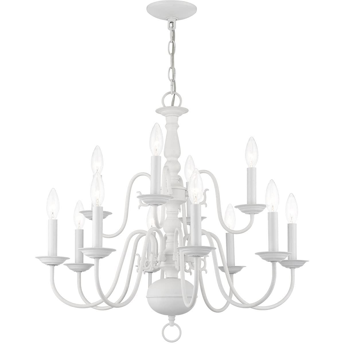 Livex Lighting Williamsburgh 12 - Light Chandelier in  White
